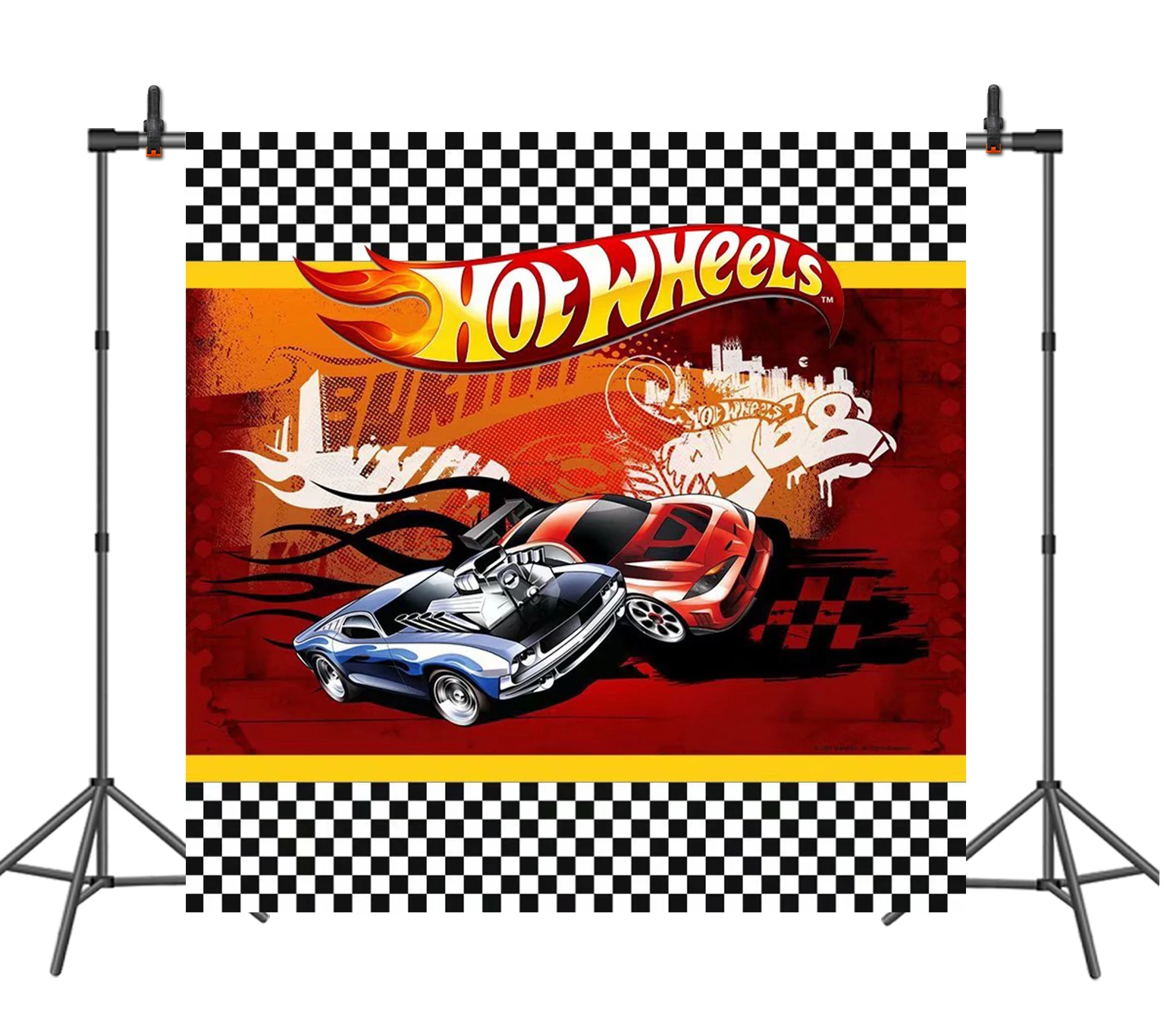 Sensfun Hotwheels фона автомобилей для мальчиков черный и белый плед День Рождения