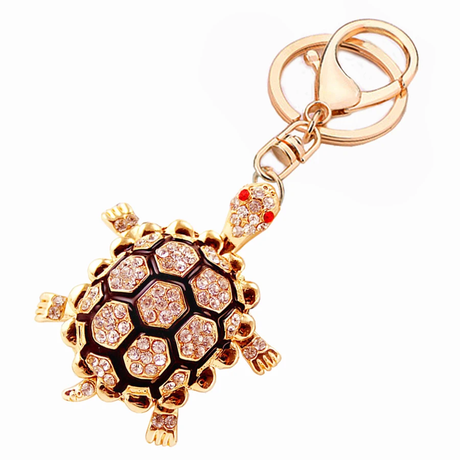 Chaveiros! Модный брелок с кристаллами в виде черепахи стразы кольцом-держателем