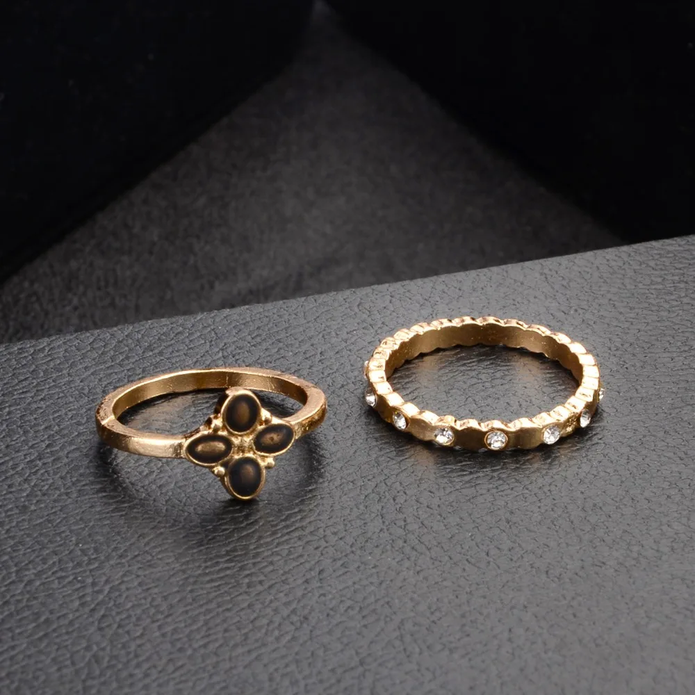 5 шт./компл. очаровательное золотистое раннее кольцо на палец средней длины для