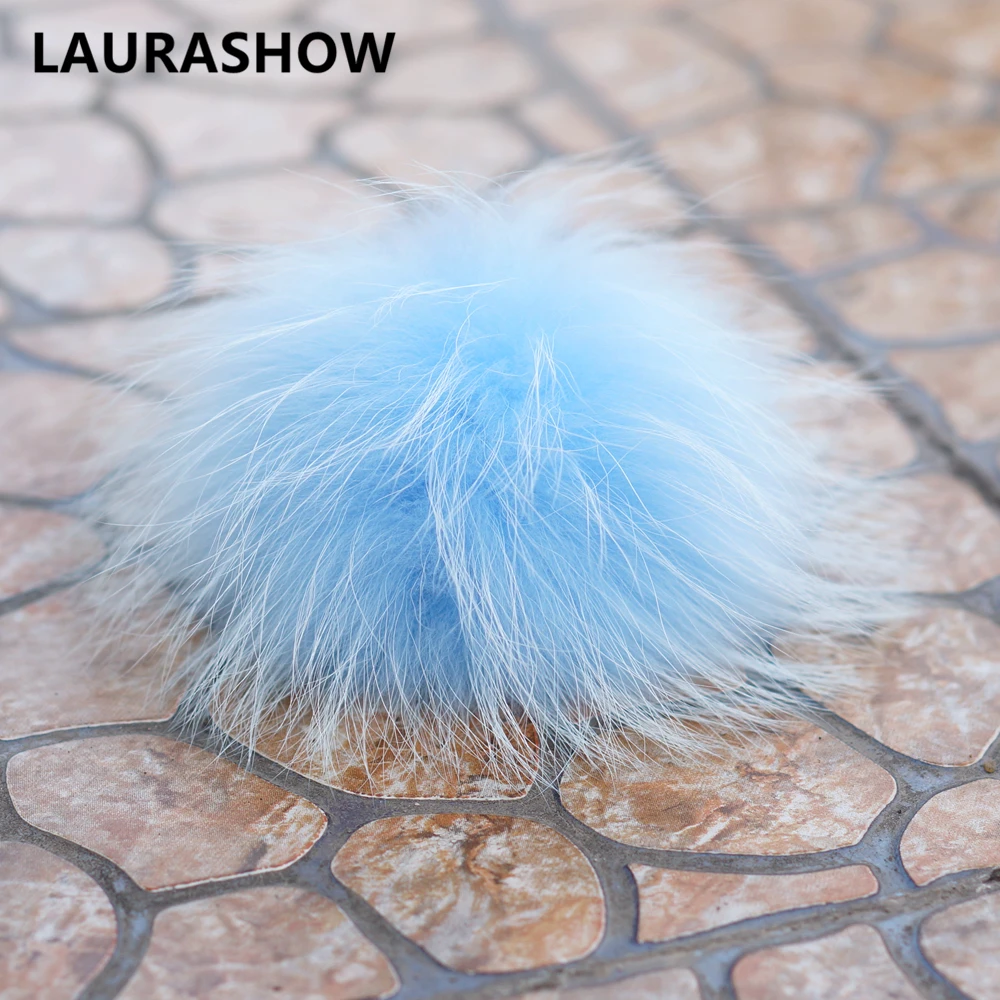 Aurashow/16-17 см, натуральный мех енота, норки, лисы, 6 шт./партия, разноцветные меховые зимние помпоны для обуви, сумка, шапка, меховая шапка, аксессуары
