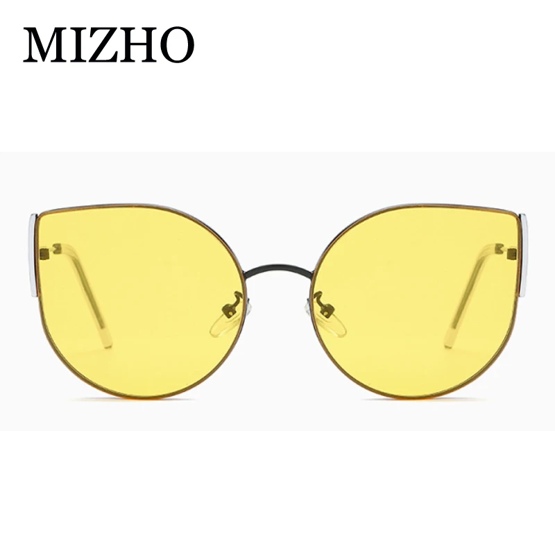 Женские винтажные солнцезащитные очки MIZHO коричневые кошачий глаз с