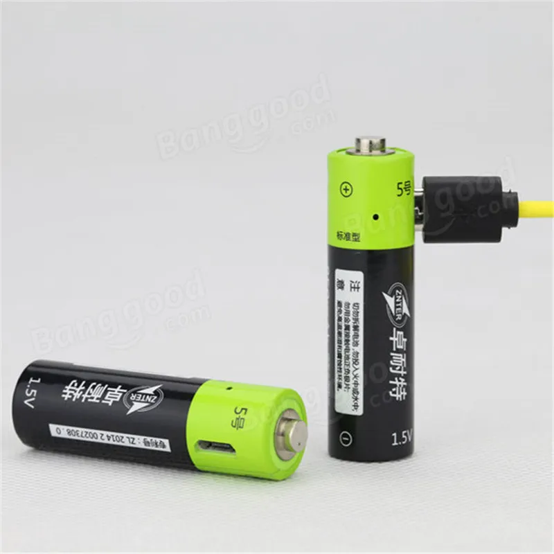 2 шт. ZNTER 1 5 в 1250 мАч AA Li-Po батарея USB перезаряжаемые для РУ передатчика | Игрушки и