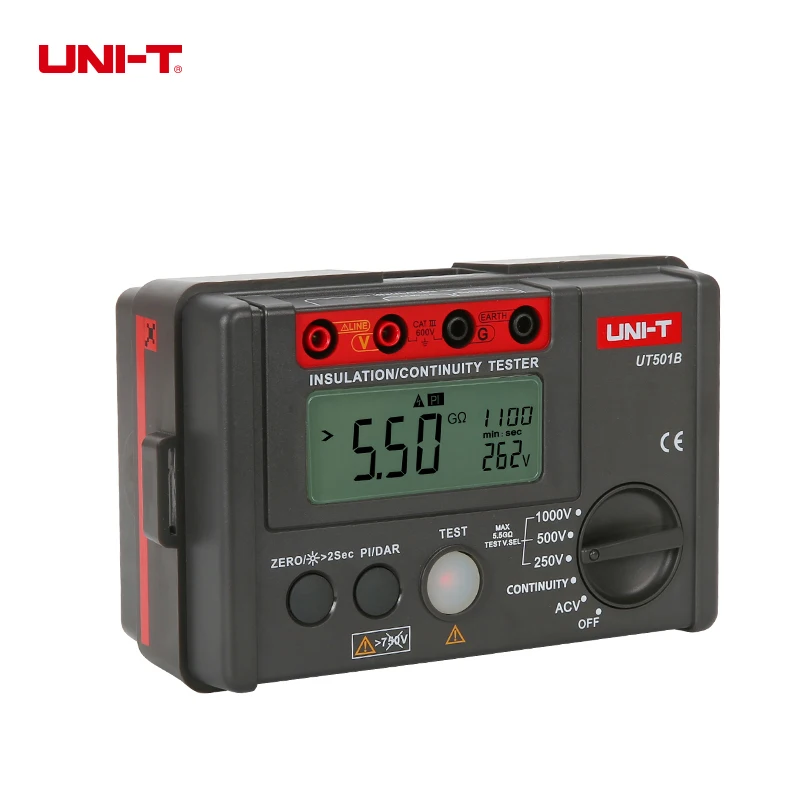 Фотоэлемент UT501B тестер изоляции сопротивления AC напряжения PI DAR Meter 250V/500V/1000V 0% ~ 10%