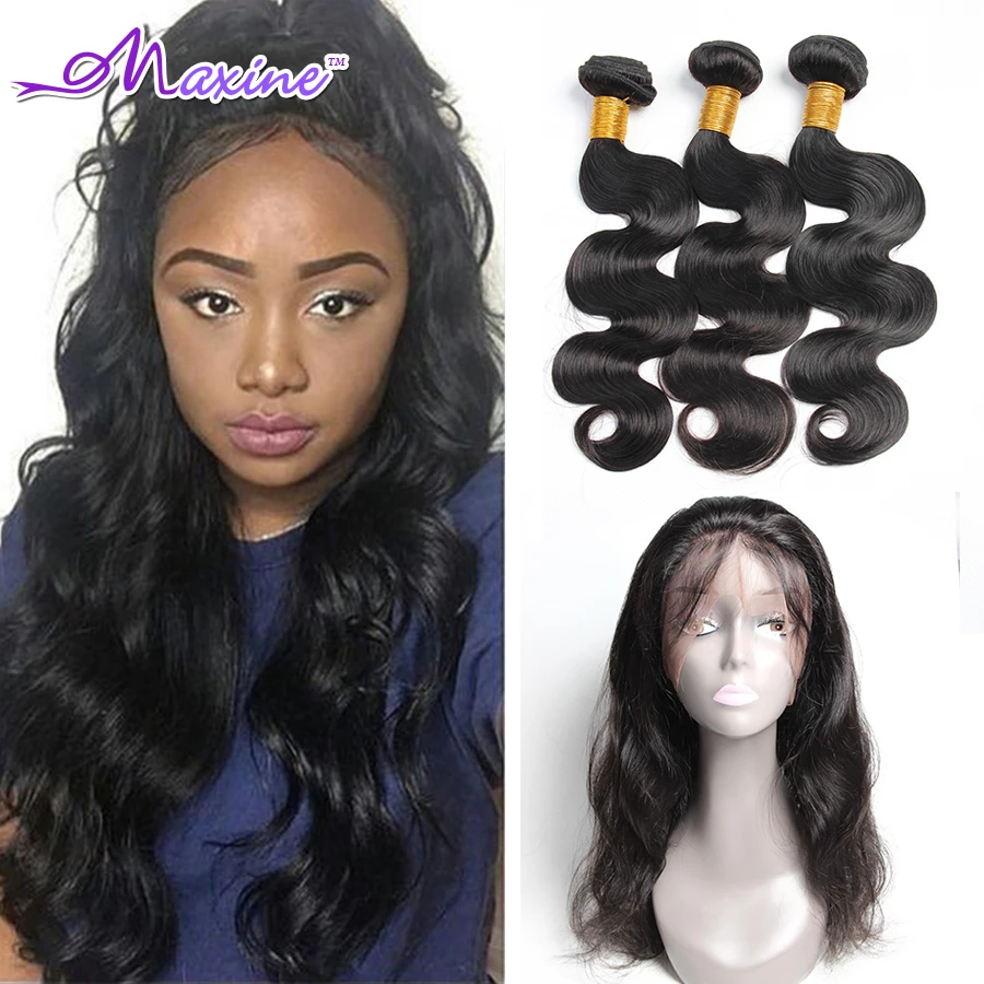 Максин Волос 360 Фронтальная с Пучками Бразильские Объемная Волна С Закрытием