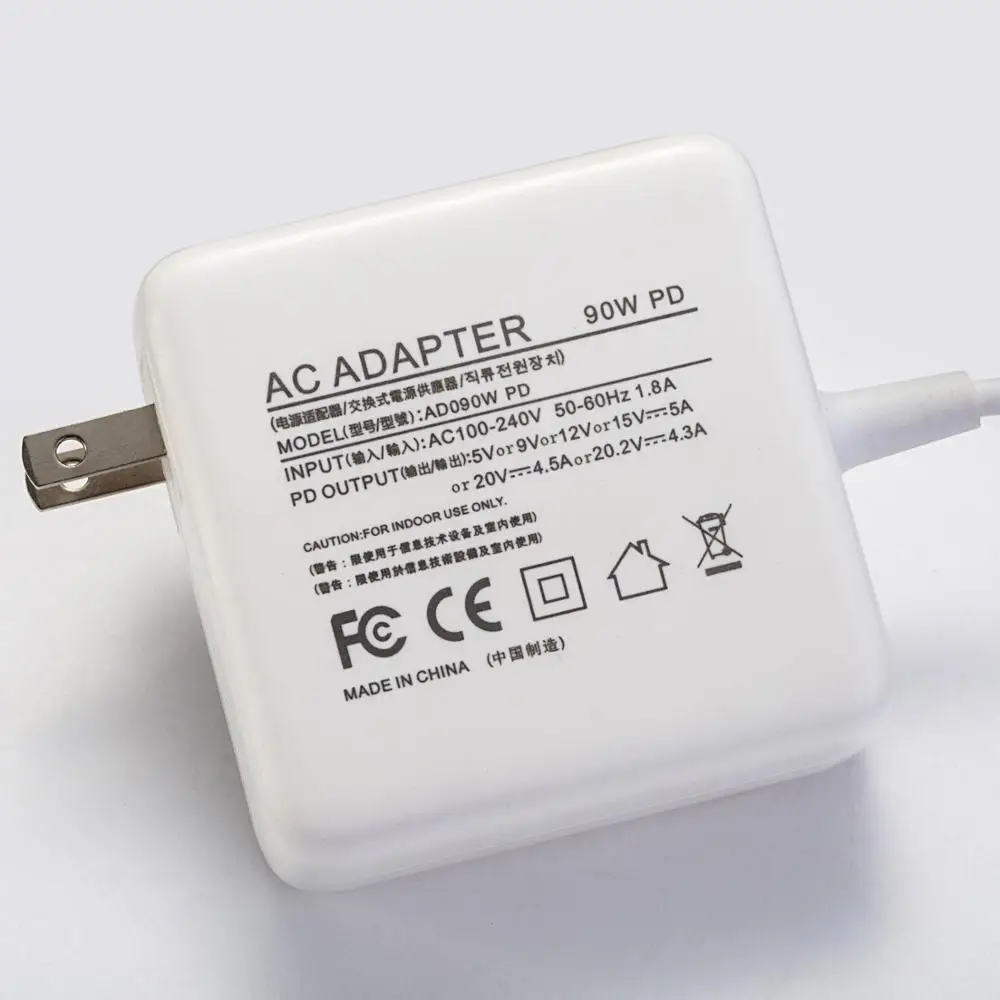 65 W Тип-C зарядное устройство для ноутбука 5В 3A 9 V 3A 12 V 3A 15 V 3A 20 V 3.25A 65 Вт ноутбук Тип c стены подзарядка для Dell адаптер переменного тока постоянного тока