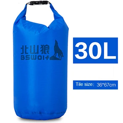 Blue 30L Сверхлегкая водостойкая сумка походы водостойкая сумка для плавания пляжная силиконовая Упаковка сухой мешок 5/10/20/30L - Цвет: Blue 30L