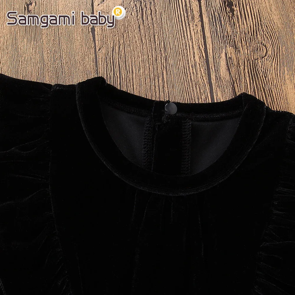 Детские бархатные брюки SAMGAMI комбинезон с оборками для девочек на весну и осень