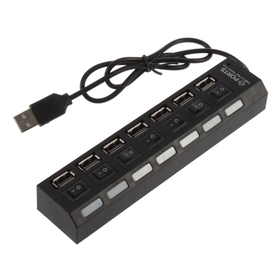 Переключатель ВКЛ/ВЫКЛ 7 портов USB 2 0 High Speed концентратор переключатель обмена для