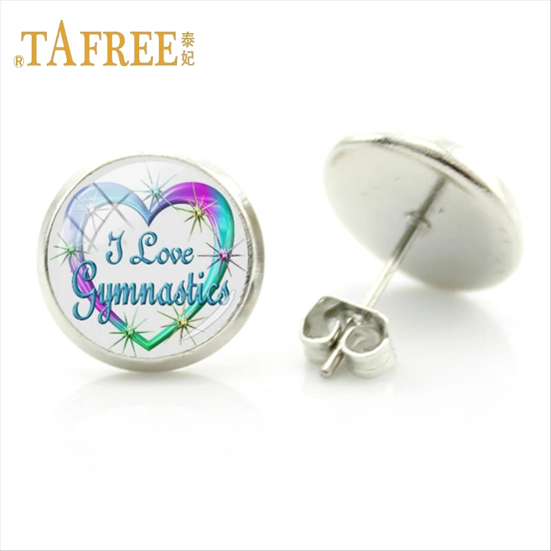 Серьги-гвоздики TAFREE для балета и гимнастики изящные круглые ювелирные украшения