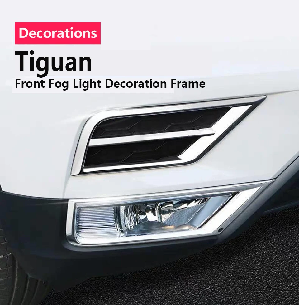 Автомобильный-Стайлинг Tiguan для Volkswagen Tiguan 2 MK2 передняя решетка Противотуманные фары лампы рамка отделка наклейки крышка аксессуары