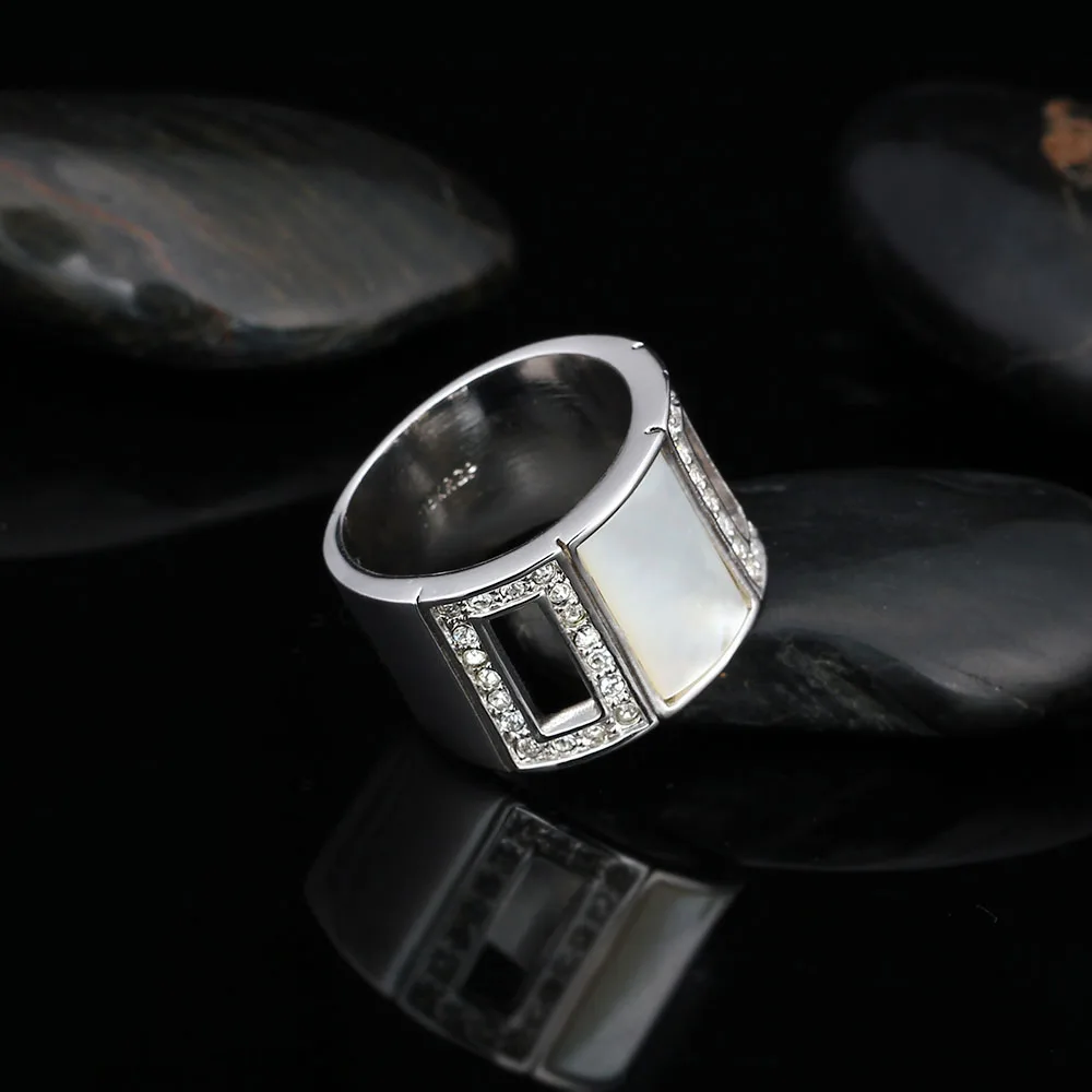 Женское кольцо из сплава с родиевым покрытием в простом стиле | Украшения и