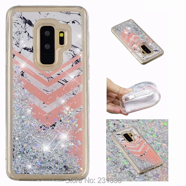 Мягкий блестящий чехол C ku из ТПУ с жидким зыбучим песком для Samsung Galaxy S7 EDGE S8 PLUS S9 A8