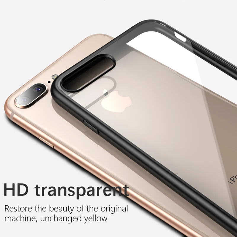 IPaky чехол для iPhone 7 Роскошный тонкий прозрачный iPhone8 Plus силиконовый Apple 8 чехлы |