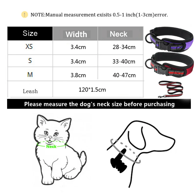 Широкий нейлоновый ошейник для собак светоотражающие ошейники с мягкой