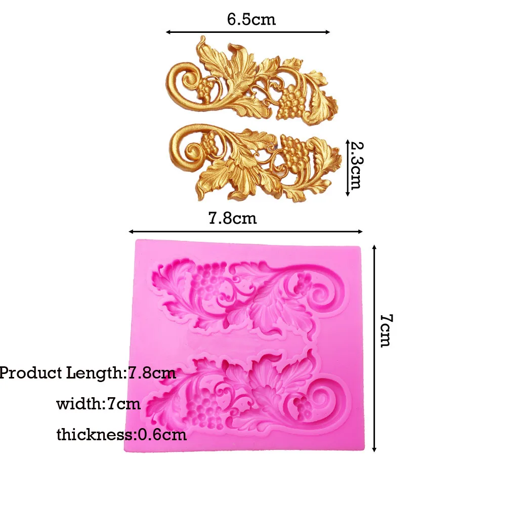 Силиконовая форма для винограда помадки листья кружево узор инструменты