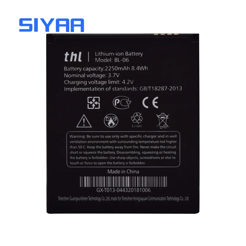 SIYAA оригинальный BL 06 W200 W100 08 Батарея для THL T6 Pro T6S W200C W200S 2015 2015A W100S bl06 bl08 Li Ion Batarya|t6s