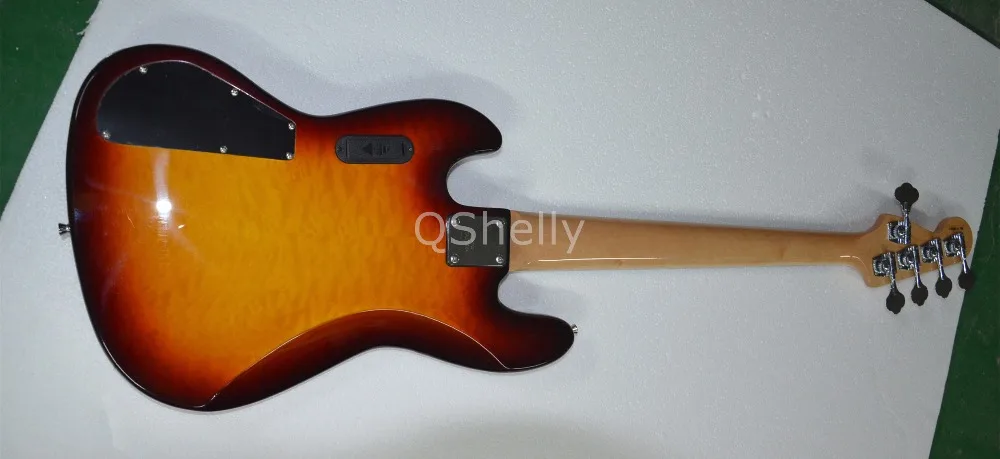 Высшее качество QShelly под заказ jazz quiteld maple alder body 5 струн Эбеновое дерево без