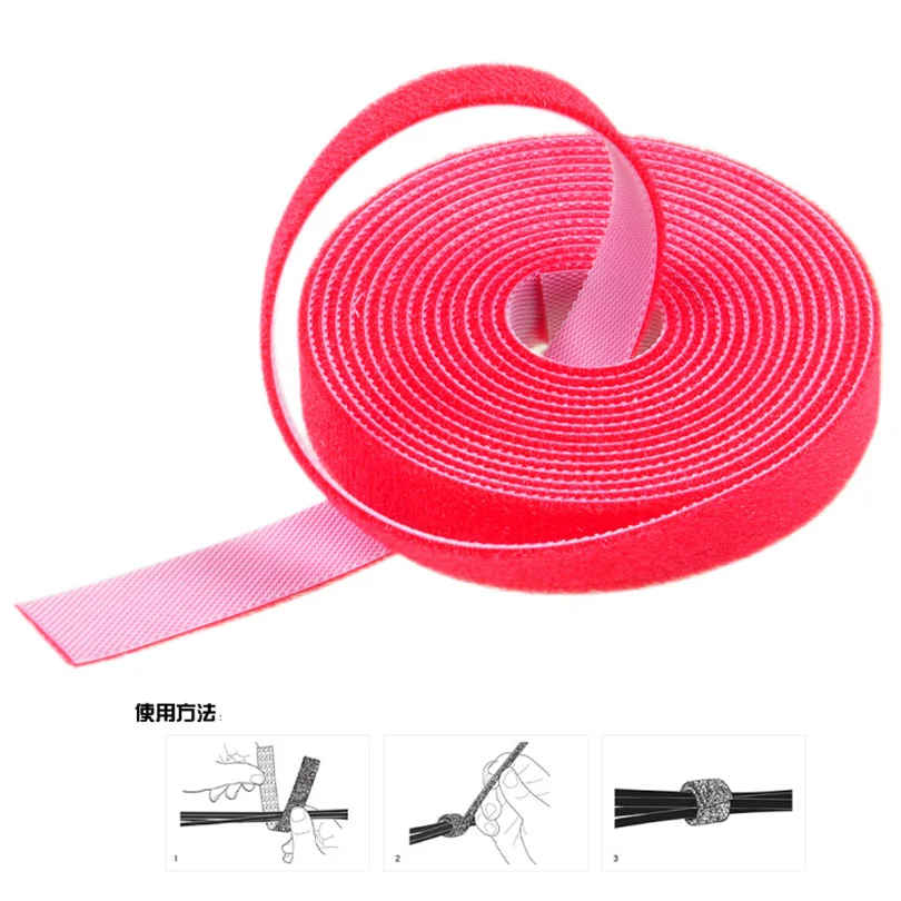 5 м/рулон ультратонкие нейлоновые ремни на липучке кабельные стяжки силовой