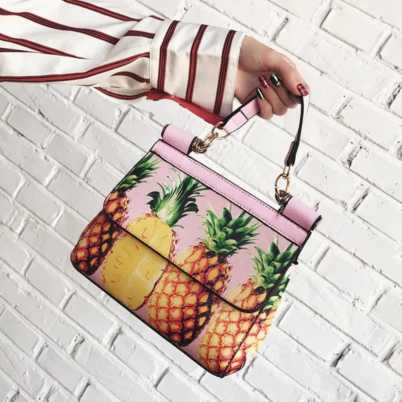 Корейская версия Новинка ананас печати случайные личности плеча сумочку | Багаж