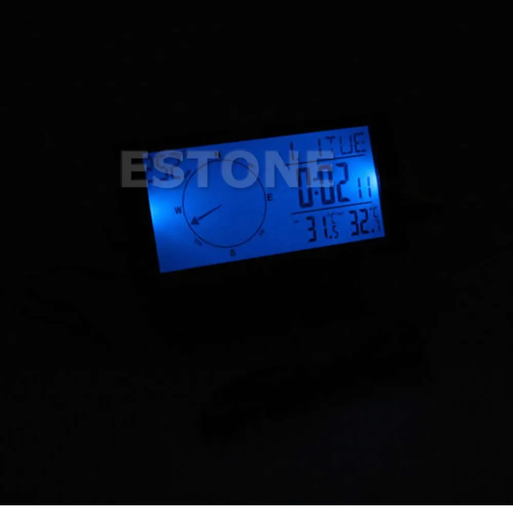 2017 Автомобильный цифровой компас с функцией календаря часы термометр светящийся