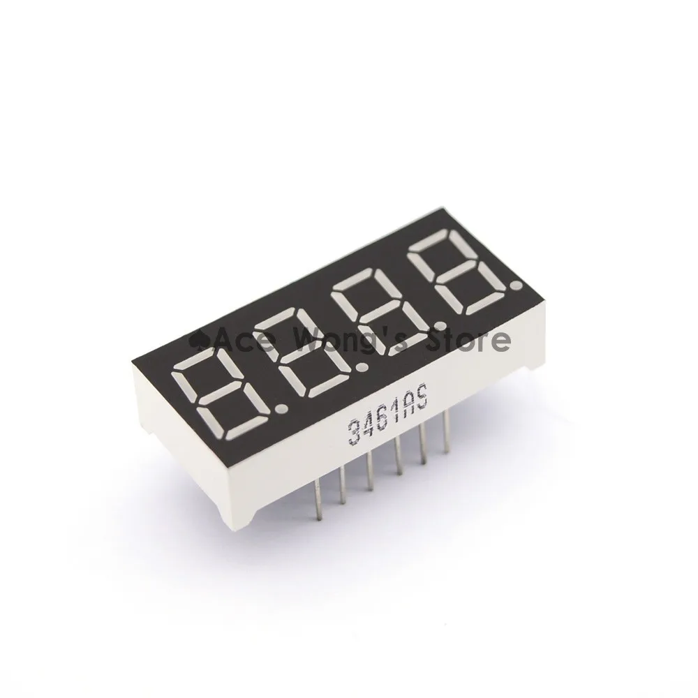 

(50 шт./лот) оптовая продажа, 0,36 дюйма, 4 цифры, 7 сегментов, Красный светодиодный цифровой дисплей, общий анод