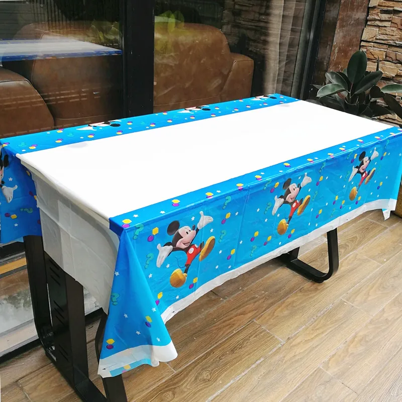 1pc 180*108cm Minne Mickey Mouse Disposable Table Cloth Cartoon Cover Tablecloth Kid Boy Birthday Party Map Home | Дом и сад