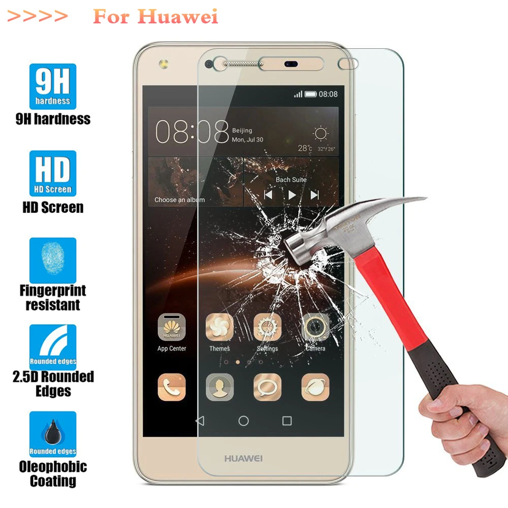 Защитное закаленное стекло для Huawei P8 P9 P10 Lite Y3 II 2 Y5 Y6 GT3 GR3 GR5 Y5C Y3C Honor 4A 4C 6X | Мобильные