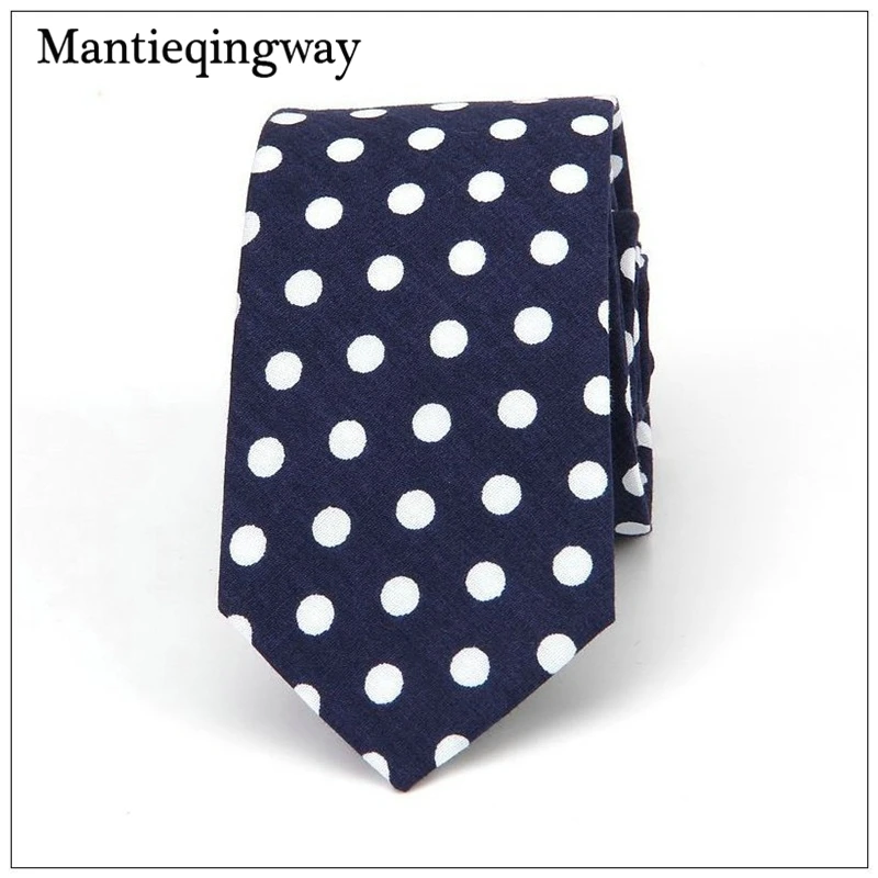 Mantieqingway 6 см хлопковый галстук в горошек для мужчин свадьбы деловые галстуки