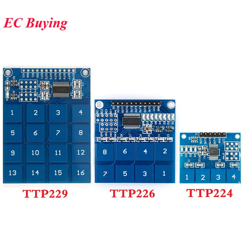 TTP224 TTP226 TTP229 цифровой сенсорный модуль 4 8 16 каналов емкостный выключатель датчика