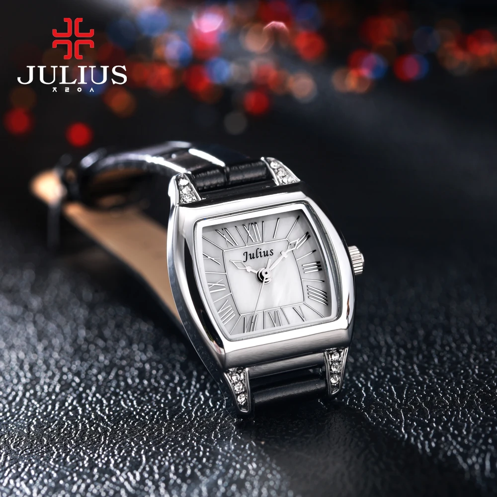 JULIUS JA-759 Montre Femme браслет часы кожаные роскошные антикварные квадратные