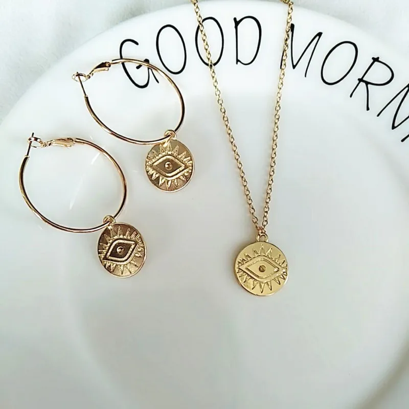 Женские маленькие круглые серьги WTLTC в стиле бохо изящные обруч с подвеской форме