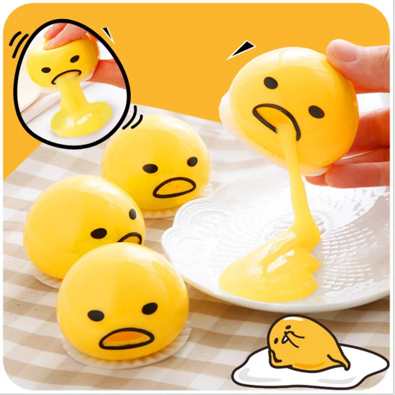 Hot Sell Vomiting egg yolk Anti Stress Toys lazy yolk brother decompression Slime Creative Prank Gifts For Kids funny Toys