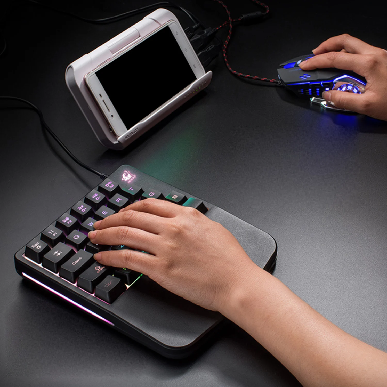 Vococal USB Проводная игровая клавиатура с 28 клавишами анти призрак одной рукой со