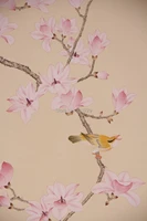 hand painted silk wallpaper painting magnolia flower with birds hand painted wall paper wallcovering many artscolors optional