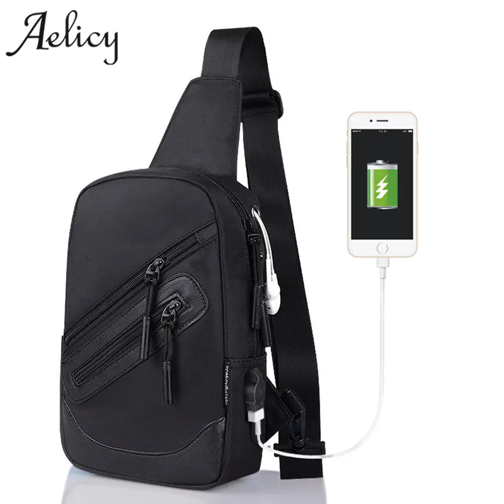 Aelicy USB дизайн Оксфорд мужская нагрудная сумка с одним ремнем на спине дорожная