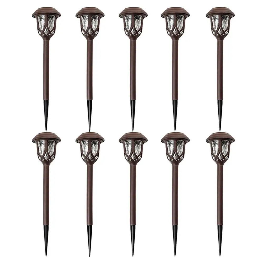 10 шт./лот белый теплый светодиодный светильник на солнечной батарее для газона