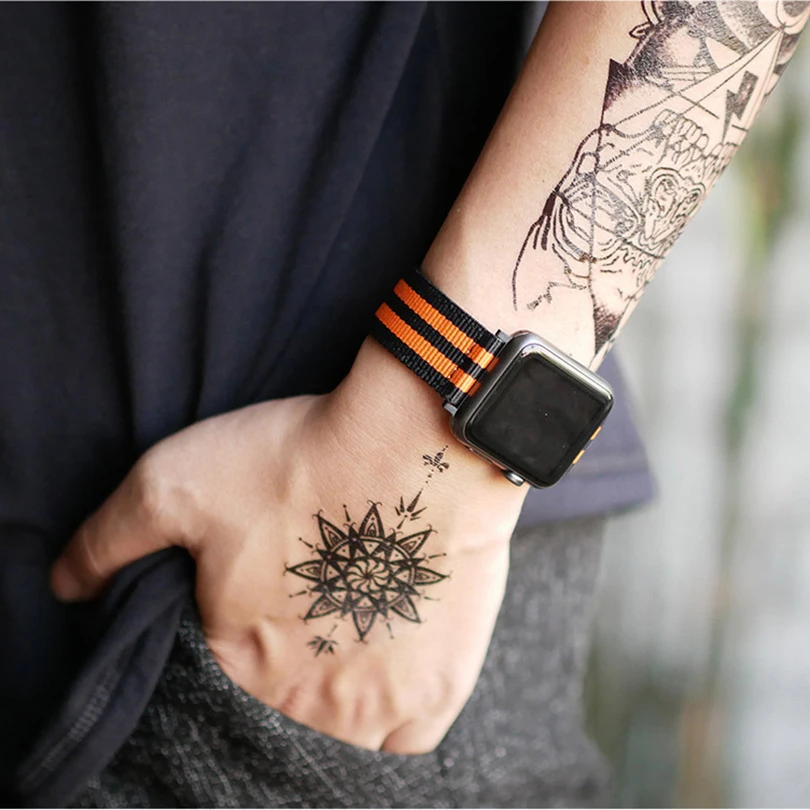 Тканый нейлоновый ремешок для часов 38/40 мм 42/44 серия 1 2 3 Iwatch Band Pulseira спортивный