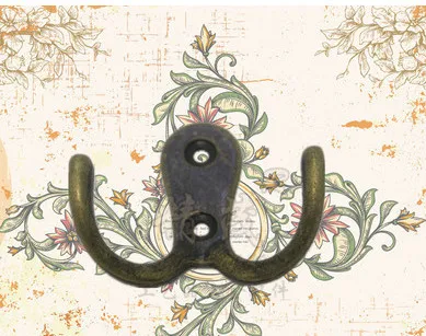 Тканевые крючки винтажные двойные из сплава цинка настенные для хранения ванной