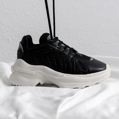 Женские кроссовки из сетчатого материала на шнуровке дышащие толстом каблуке