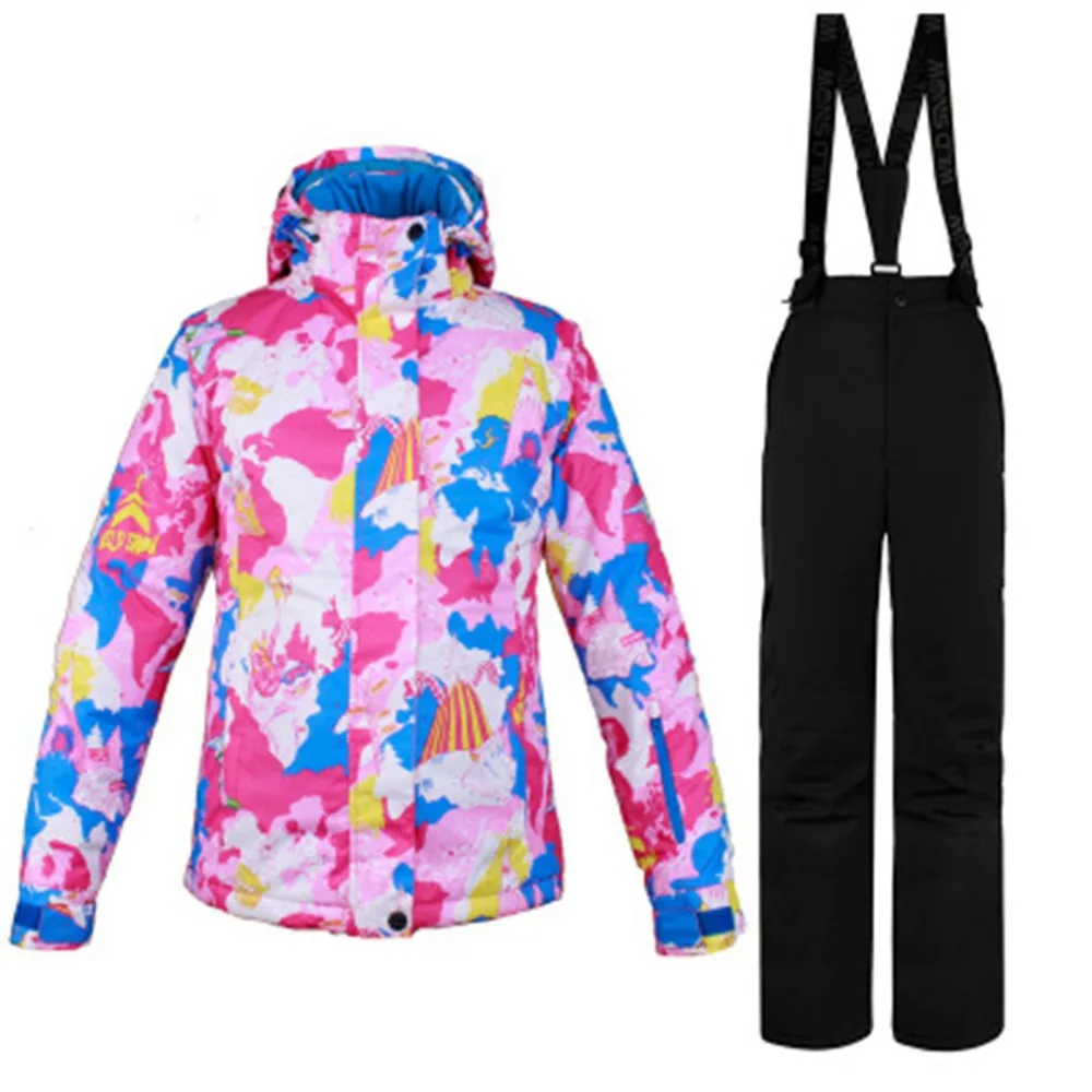 2018 новый зимний лыжный костюм женский комплект ветронепроницаемая
