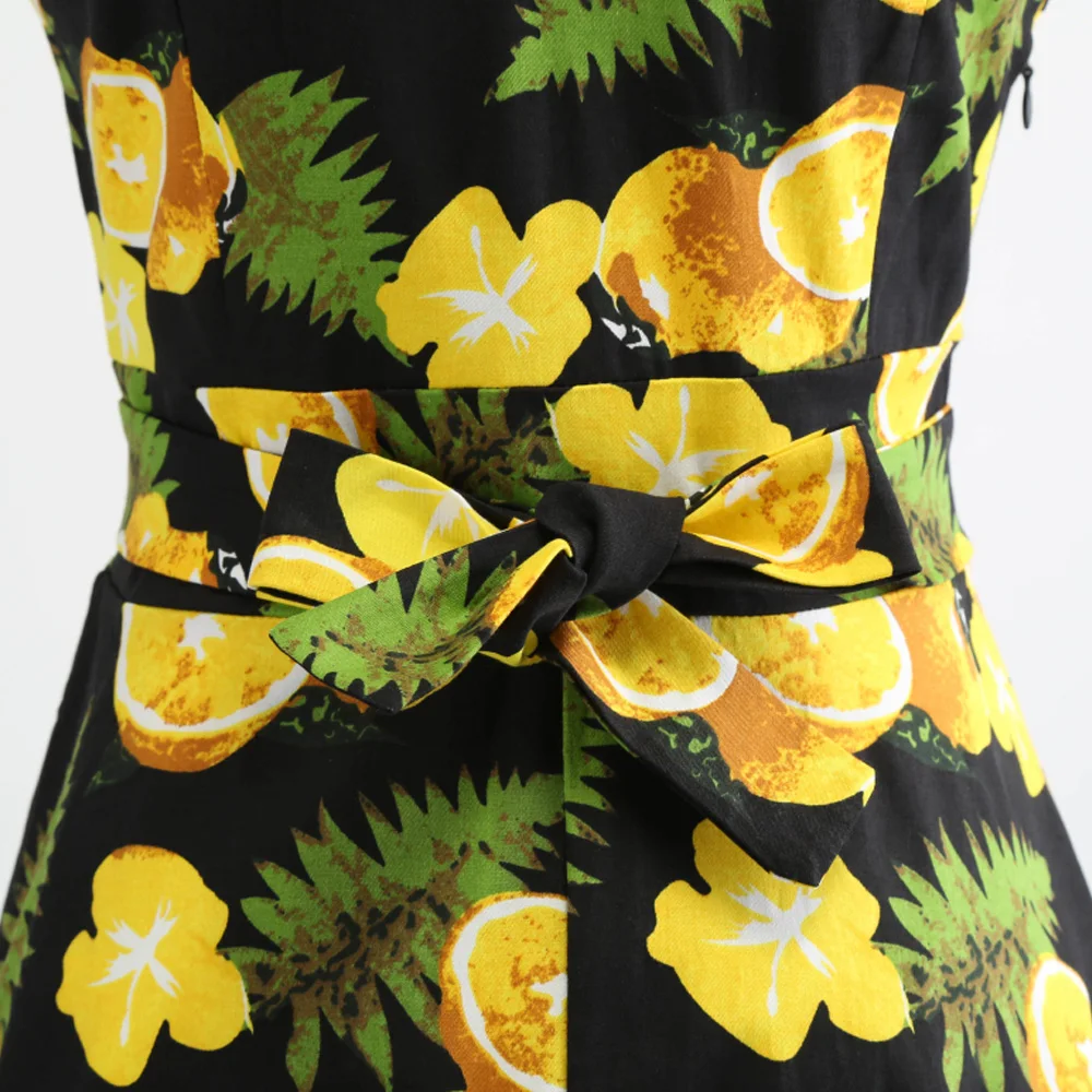 Платье Kenancy женское винтажное с принтом лимона в стиле ретро на весну и лето