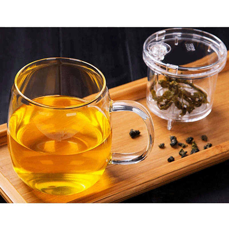 Термостойкие кружки из водного стекла Samadoyo чайная кружка с крышкой и заваркой S023