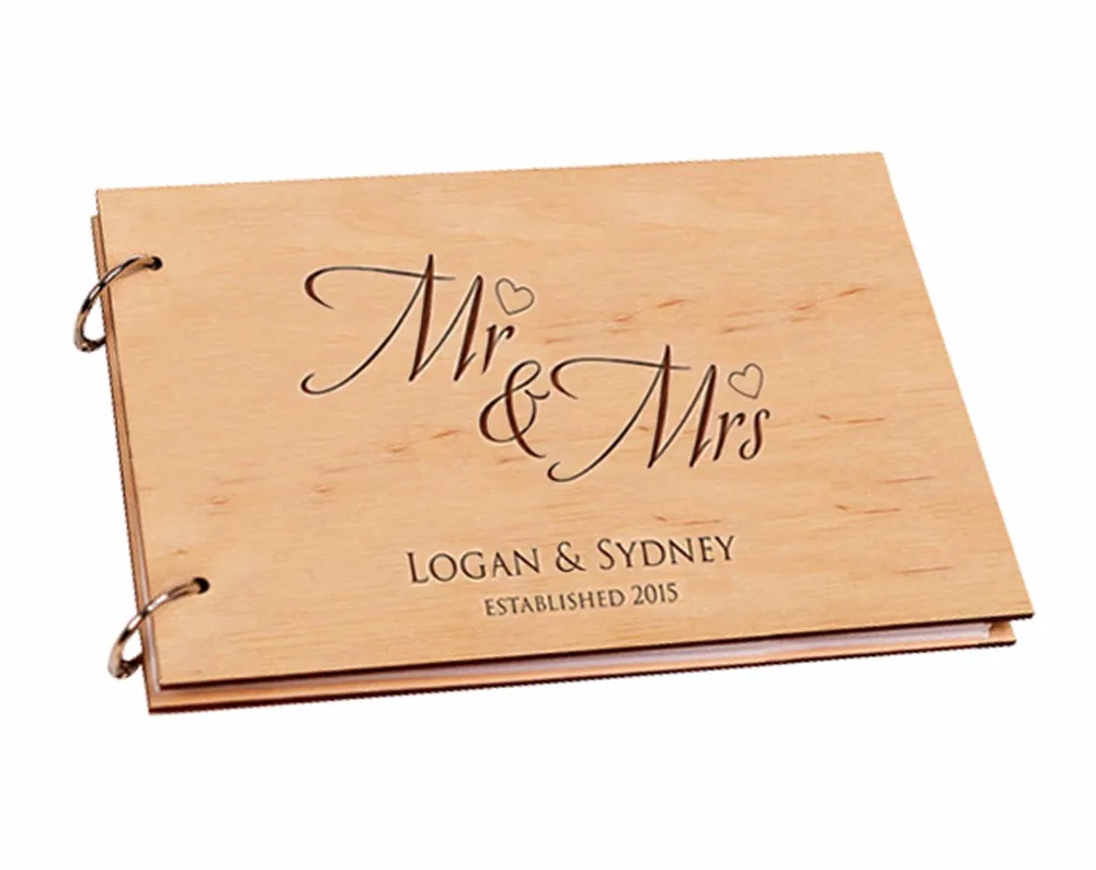 Персонализированный Свадебный фотоальбом деревенская деревянная Свадебная