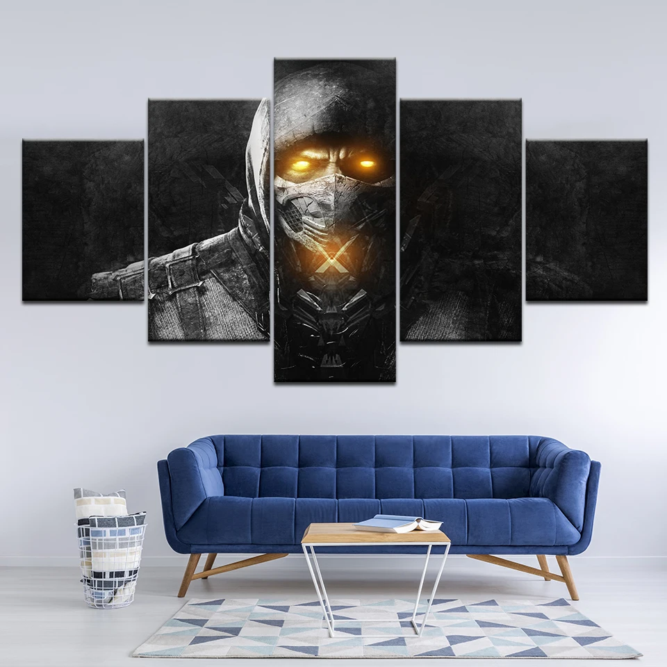 Картина на холсте Mortal Kombat 5 шт. Настенная картина модульные обои плакат печать для