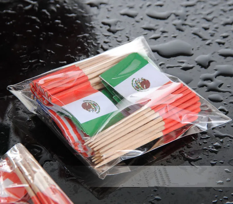 Mexico Flag Мини флаг Мексики 500 шт. упаковочная бумага Еда выбирает ужин Шпажки для торта кекс украшения фруктовый коктейль палочки для вечеринок - Цвет: Mexico Flag