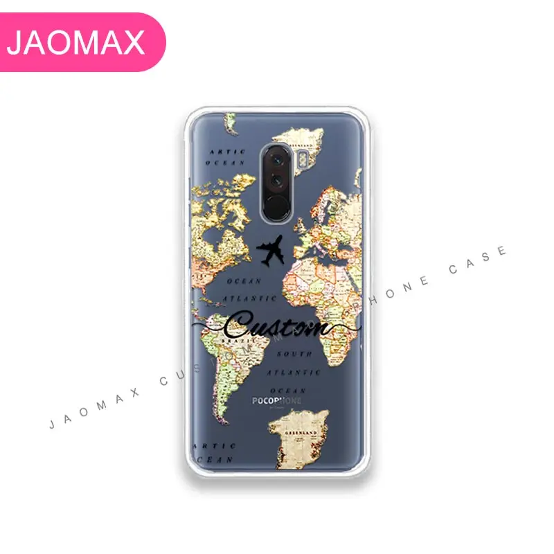 Персонализированный мягкий прозрачный черный чехол Jaomax с картой мира для