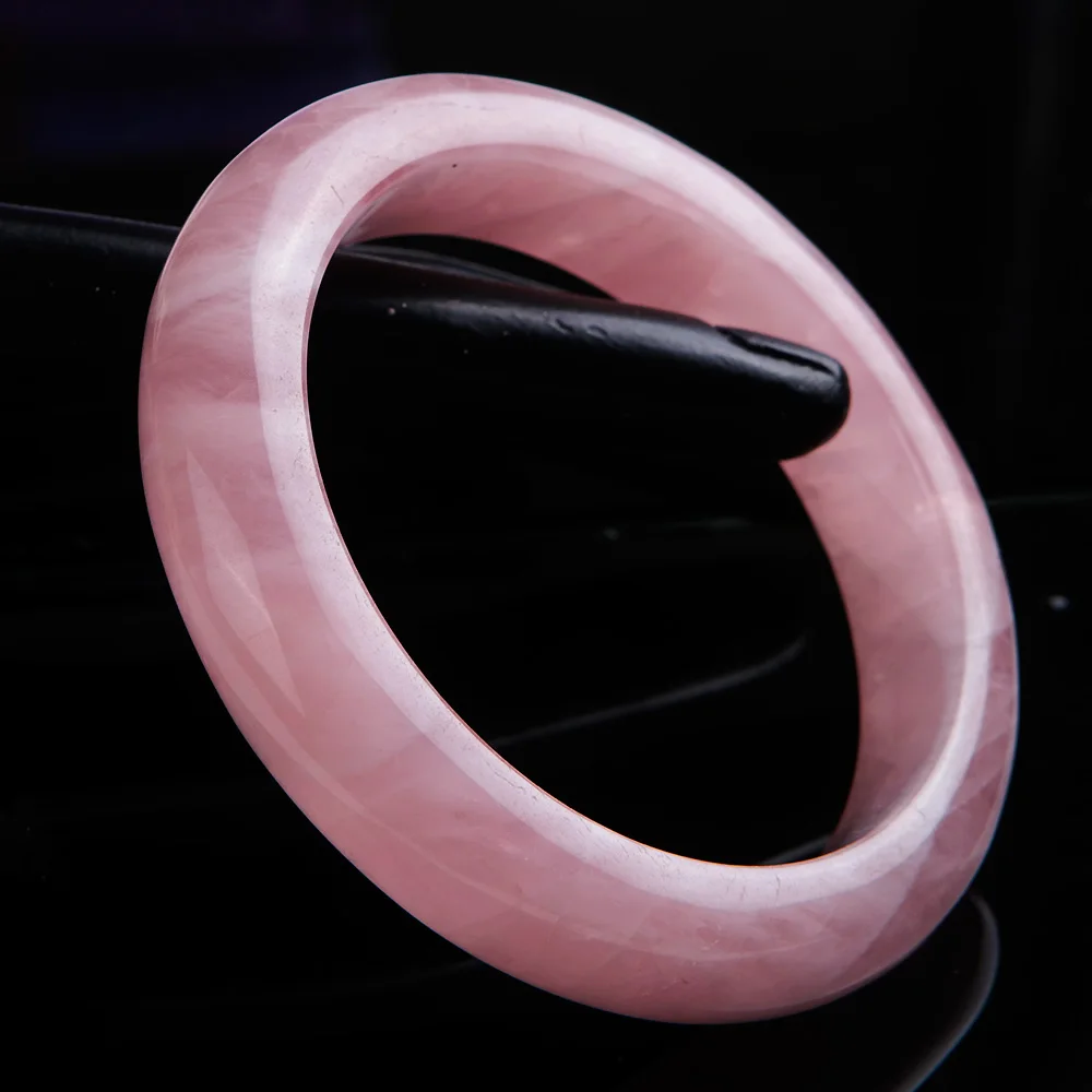 

Top Quality Natural Rose Quartz Pink Madagascar Crystal Woman Bangle Bracelet 53mm 54mm 55mm 56mm 57mm 58mm 59mm 60mm AAAAA