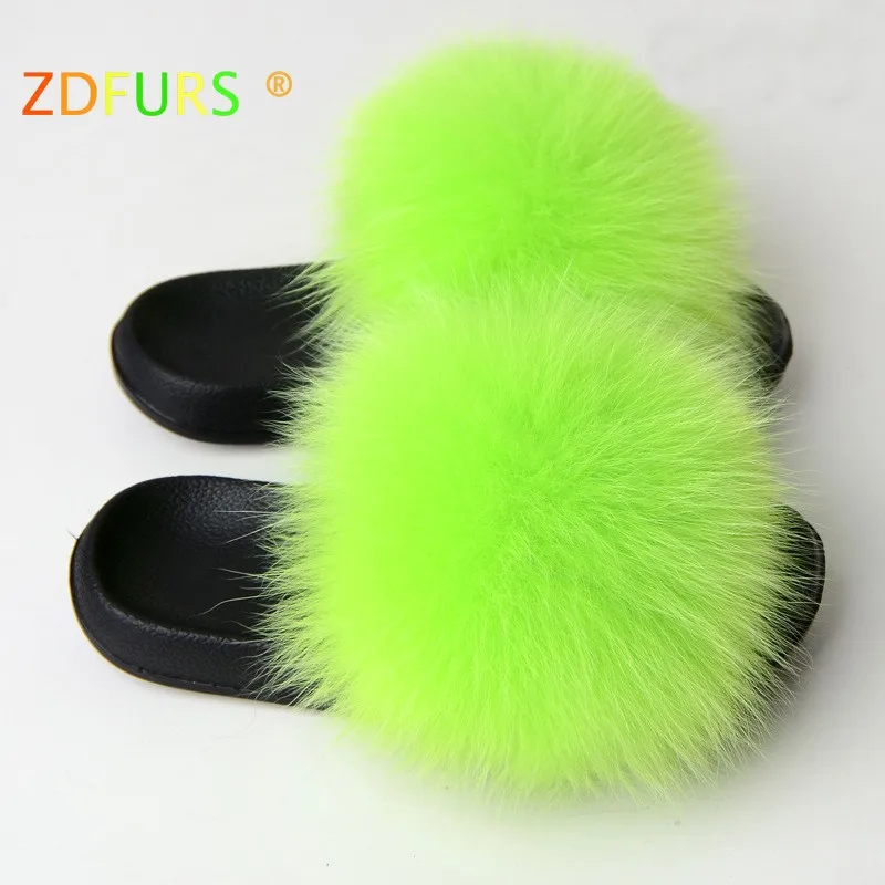 ZDFURS* ; Лидер продаж; летние шлепанцы из лисьего меха; модные шлепанцы из ЭВА с натуральным мехом; женская пляжная обувь; женские Вьетнамки; яркие цвета