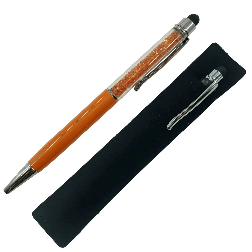 100 шт. гравировкой кристалл ручка стилус со стразами шариковая для сенсорного