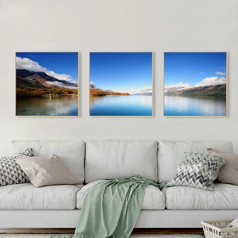 Пейзаж плакаты и принты 3 шт. настенная Картина на холсте картины со спокойной